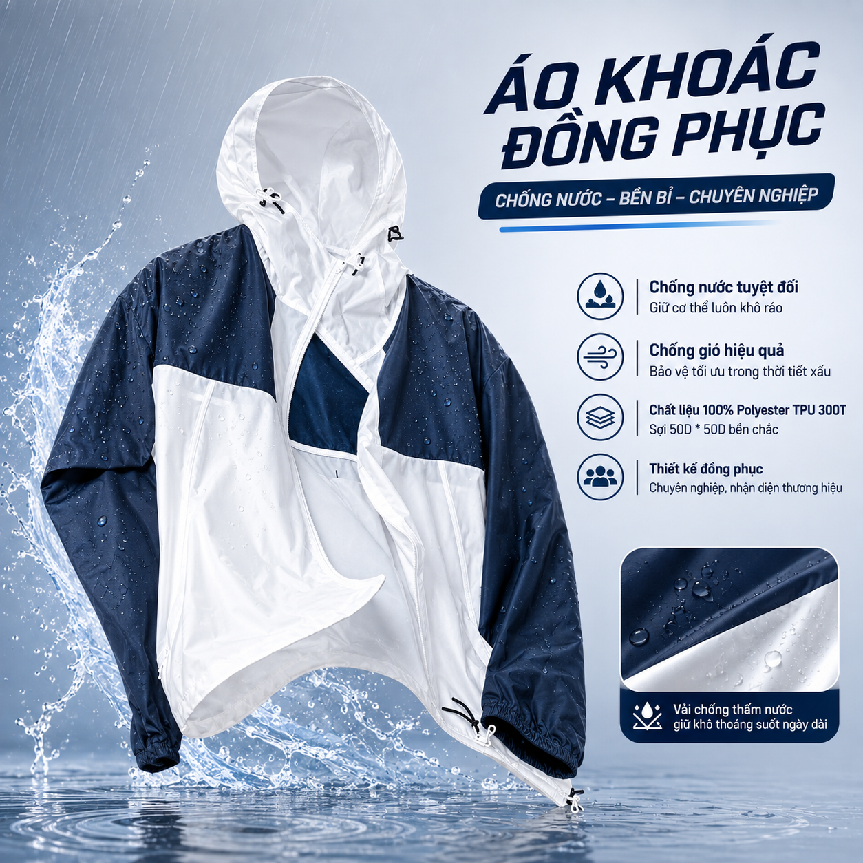 áo khoác đồng phục chống nước tIÊN PHONG